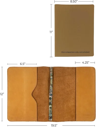 Vista 6 de Hide & Drink, Journal Cover Compatible with Moleskine Cahier XXL (8.5 x 11 in.) Genuine Protector, Full Grain Leather, Handmade, Old Tobacco