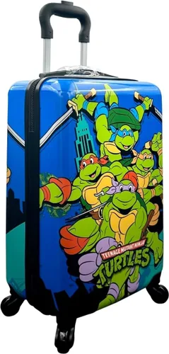 Vista 3 de Fast Forward Maleta de mano ligera con licencia para niños, de lado duro, de 20 pulgadas, Multi colorido, Tortugas Ninja