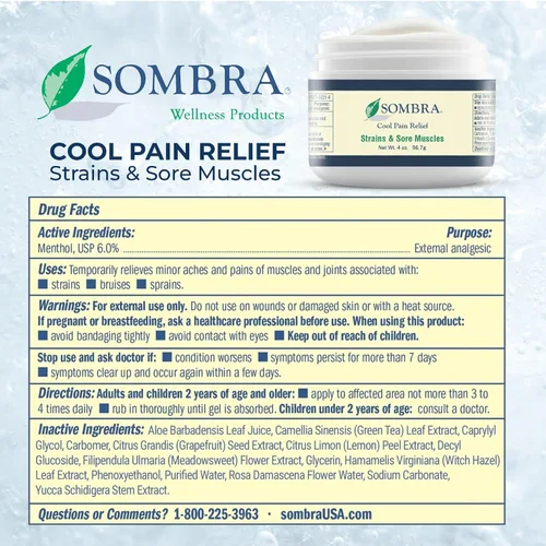 Vista 7 de Sombra Gel fresco para aliviar el dolor, alivio del dolor frío para hinchazón, dolores de crecimiento, dolor, después del entrenamiento, fórmula