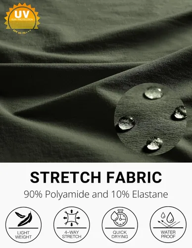 Vista 6 de PULI Pantalones cortos de golf para hombre, elásticos, casuales, ligeros, de secado rápido, con bolsillos