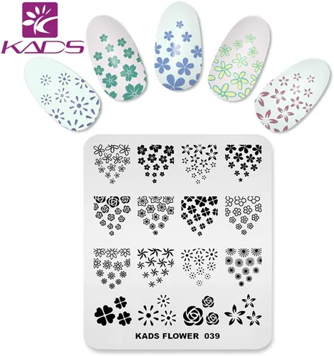 Vista 4 de KADS Flower Series Nail Stamping Plate - Herramienta de decoración de bricolaje