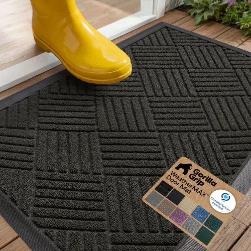 Vista 15 de Gorilla Grip - Tapete WeatherMax todo terreno 100% impermeable, caucho natural, resistente a manchas y decoloración, interior y exterior, fácil