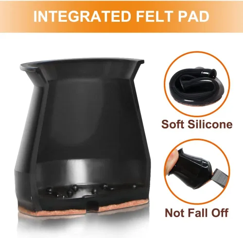 Vista 3 de 24 protectores de suelo para patas de silla para suelos de madera dura, cubiertas de silicona para proteger suelos de baldosas de madera, parte