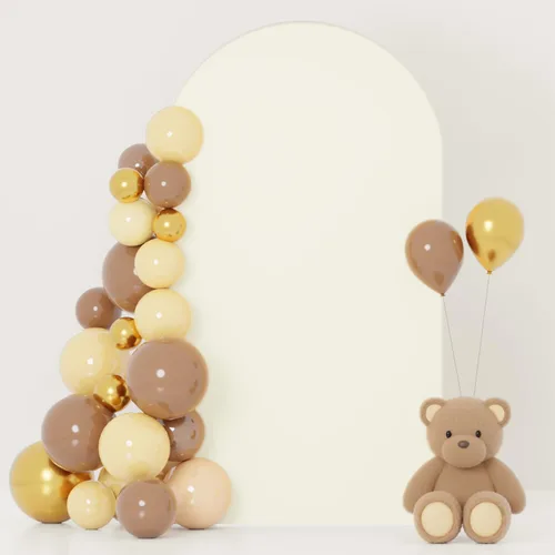 Vista 20 de FOTSHARER Cubierta para arco de boda, cubierta de arco de globo beige de 2.6 x 6 pies, cubiertas de fondo de arco de arco de elastano boho Chiara