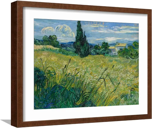 Vista 17 de ART.COM Impresiones artísticas enmarcadas para pared, diseño de trigo verde, 1889 por Vincent van Gogh, decoración escénica, 16 x 12 pulgadas, marco