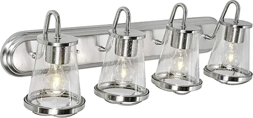 Vista 9 de DESIGNERS FOUNTAIN 87004-SP Darby - Lámpara de tocador de baño con 4 luces, 30 pulgadas, platino satinado