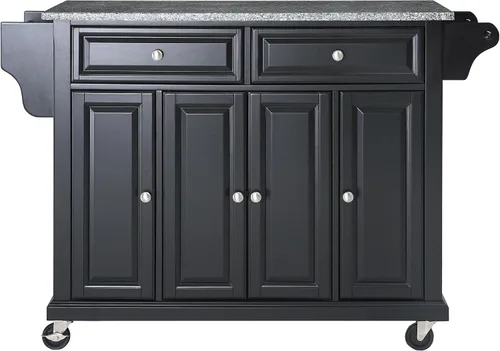 Vista 25 de Crosley Furniture isla de cocina con ruedas, Madera, Negro