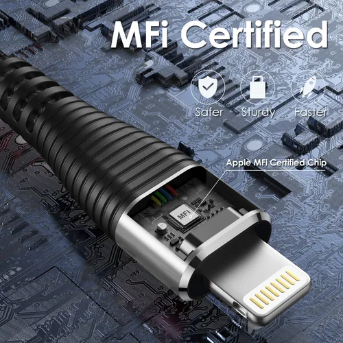 Vista 2 de Cable USB C a Lightning de 6 pies, paquete de 2 [certificado Apple MFi], cable de carga rápida tipo C a cable Lightning para iPhone 14 Pro