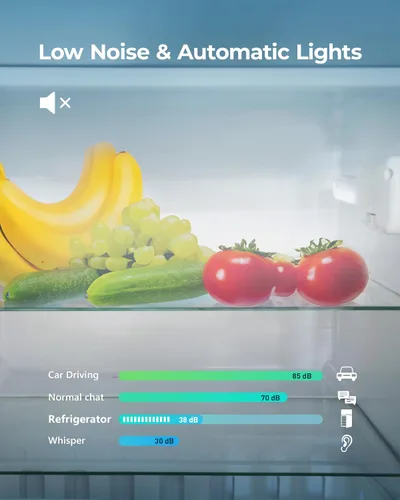 Vista 6 de EUHOMY - Refrigerador miniatura con congelador, 3.2 pies cúbicos, refrigerador miniatura con congelador, refrigerador de dormitorio con 2 puertas