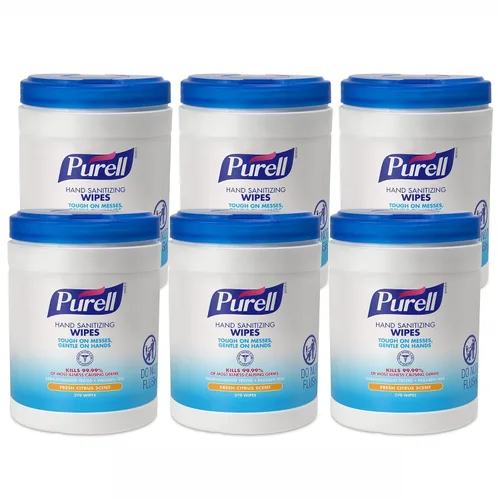 Vista 8 de Purell Bote de toallitas desinfectantes para manos, aroma limpio, 6 paquetes x 40 unidades, 9120-06-CMR