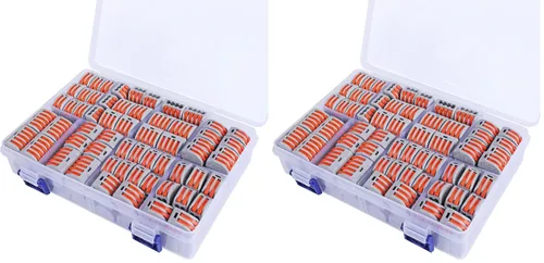 Vista 9 de Kit de surtido de 30 conectores eléctricos de alambre de palanca con tuercas, 28-12 AWG, combinación compacta de múltiples conductores de 2/3/5