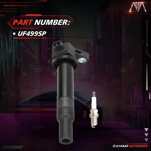 Vista 3 de Paquetes de bobinas de encendido y bujías UF499 4 pares compatibles con Hyundai 06-11 Accent, para Kia 06-11 Rio/Rio5, para Toyota 2008 Solara