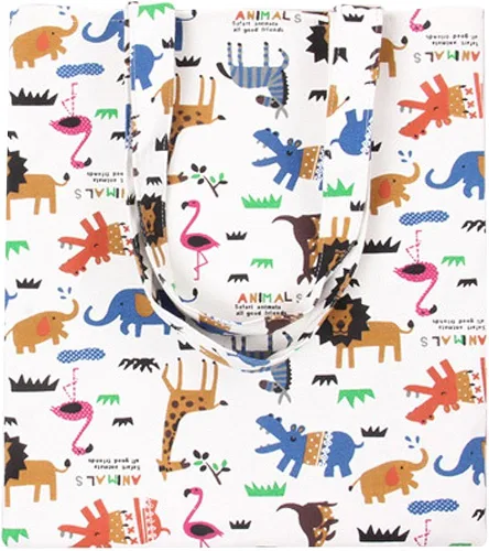 Vista 5 de Caixia - Bolsa de la compra de lona con estampado de animales felices