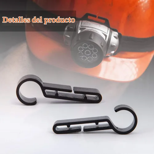 Vista 3 de Clips para faros con gancho para sombrero duro, accesorio de faro de casco duro
