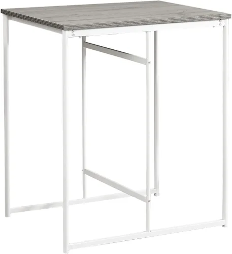 Vista 6 de Dining Table, 32" Rectangular, Counter Height, Small, Laminate Top, Kitchen, Grey Laminate, White Metal, Contemporary, Modern
