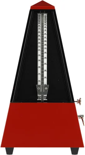 Vista 2 de Wittner 903558 Metrónomo de carcasa de plástico con campana, rojo oscuro