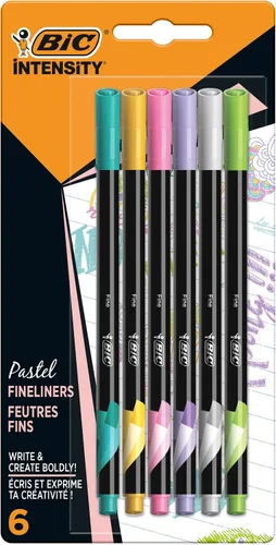 Vista 5 de Bic Intensity - Bolígrafos de punta media, punta media, caja de 12 rotuladores de punta media Surtidos