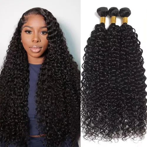 Vista 15 de Borchan Water Wave 3 Paquetes Cabello Humano Húmedo y Ondulado Cabello Humano 3 Paquetes para Mujeres Negras 16 18 20 Pulgadas Paquetes Brasileños