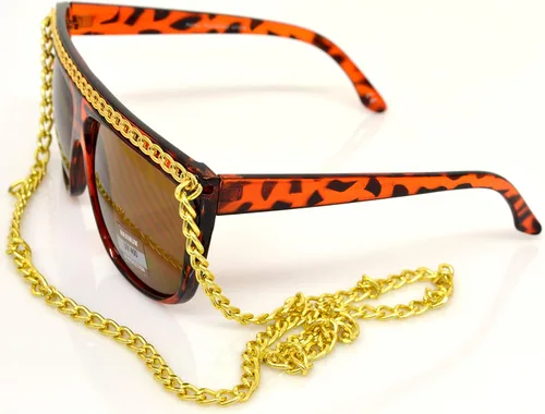 Vista 2 de Gafas de sol de moda retro de los 80 para mujeres jóvenes cadena máxima protección