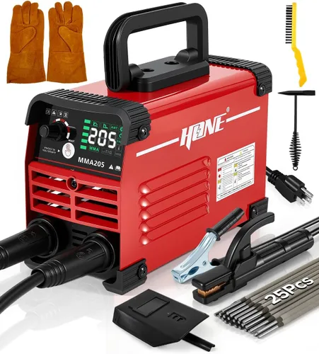 Vista 10 de HONE Máquina de Soldadura MINI Mejorada, 205 Amperios Incluye 25 Varillas Soldador de Electrodo con Soldadura Lift Tig, Máquina Soldadora Mini