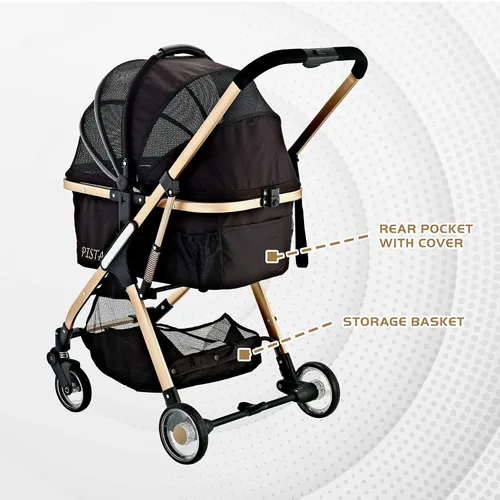Vista 6 de Pista - Cochecito 3 en 1 superligero, carrier, asiento de coche para mascotas