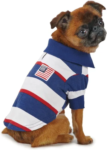 Vista 2 de Zack & Zoey Patriotic Pooch SPF40 - Polo para perros, talla XS de 10 pulgadas