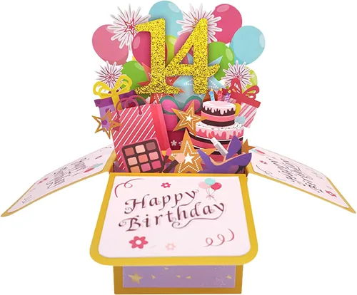 Vista 11 de Asmallgf Tarjeta Emergente Feliz 10 Cumpleaños para Hija Sobrina, Mejor Regalo de Cumpleaños para Niña Niño de 10 Años, Dulces Decoraciones