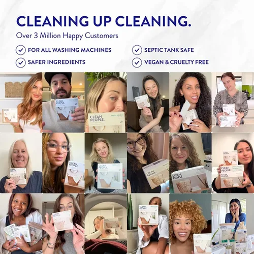 Vista 4 de The Clean People Hojas suavizantes de tela, hojas de secadora, suavizan y eliminan la adherencia estática, suavizante vegano para ropa, aceites