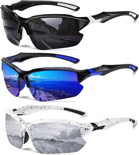 Vista 20 de Sports Polarized Sunglasses for Men Cycling Running Fishing UV Protection Sun Glasses Lightweight Half Frame Goggles