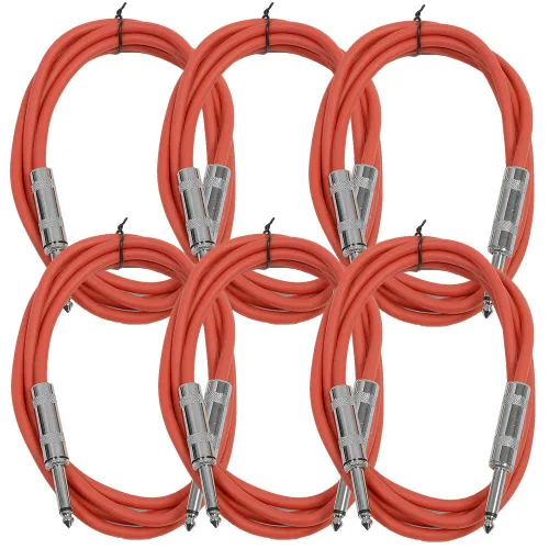 Vista 32 de Seismic Audio Cables de guitarra para altavoces, cables de guitarra TS de ¼ pulgadas, 3 pies, multicolor, paquete de 6 Color múltiple