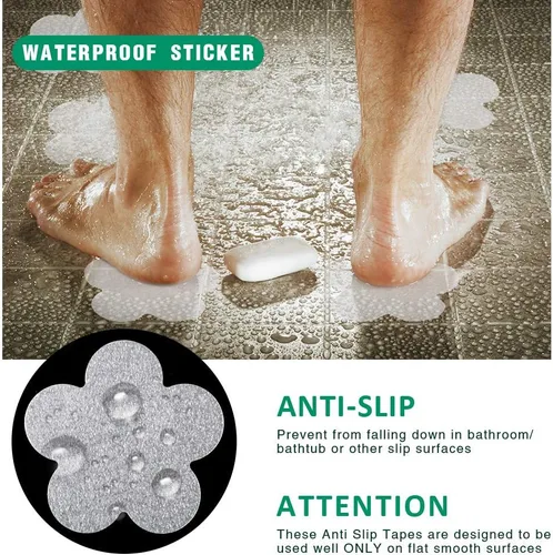 Vista 3 de Calcomanías antideslizantes para bañera, 28 unidades, adhesivos antideslizantes para bañera, baño, escaleras con raspador prémium