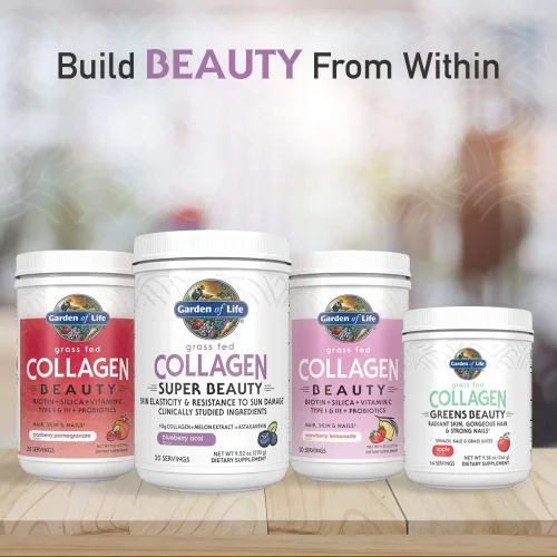 Vista 8 de Garden of Life - Grass Fed Collagen Beauty - Polvo de colágeno para mujeres y hombres, sabor granada y arándano, 20 porciones, para las uñas, piel