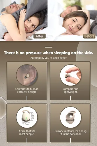 Vista 5 de Auriculares para dormir pequeños con Bluetooth, mini auriculares inalámbricos discretos para música, hogar, trabajo (nude)
