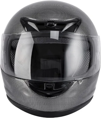 Vista 2 de TCMT Tamaño-S Casco de Cara Completa de Fibra de Carbono para Adultos con Visera Abatible, Aprobado por DOT, para Motocicleta, ATV, Motocross