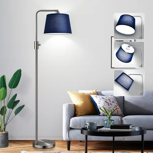Vista 12 de Nintiue [Actualizada] Lámpara de pie regulable, bombilla LED Edison de 1000 lúmenes incluida, pantalla negra, lámpara de pie alta moderna de arco