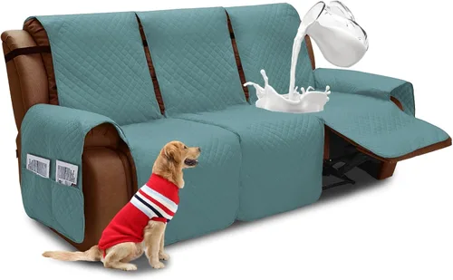 Vista 91 de XINEAGE Funda para Sillón Reclinable Resistente al Agua, Fundas Antideslizantes para Silla Reclinable con Bolsillos, Fundas Acolchadas Gruesas