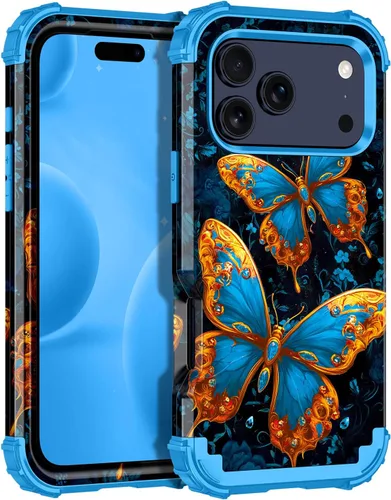 Vista 98 de Miqala Funda para iPhone 12, iPhone 12 Pro, que brilla en la oscuridad, tres capas, resistente a los golpes, protección de plástico duro + funda