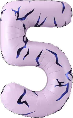 Vista 23 de Globo número 0 de 40 pulgadas con nubes rosadas, diseño de tatuajes, globos de papel de aluminio de números grandes para fiesta temática de granja