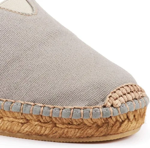Vista 8 de Viscata Barceloneta Espadrille Canvas Women's Flat Slip On Shoes Handmade in Spain Fashionable Organic Cotton Canvas Lightweight Material with 100%