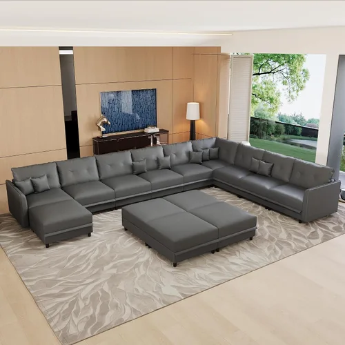 Vista 12 de LLappuil Sofá modular modular grande de 21 asientos con almacenamiento Gris