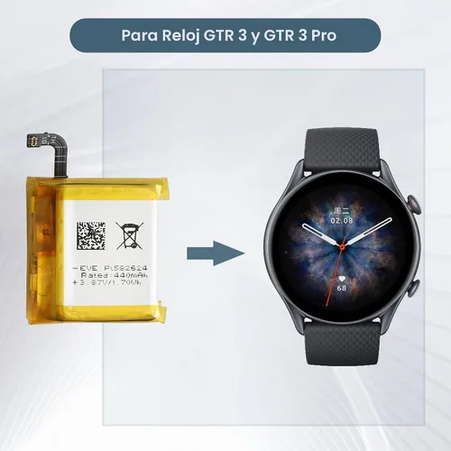 Vista 6 de Batería de repuesto PL582624 compatible con Amazfit GTR 3, GTR 3 Pro con kit de herramientas de reparación