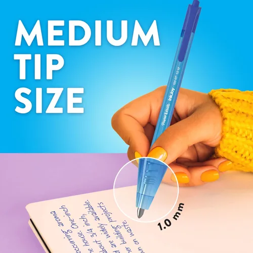 Vista 4 de Paper Mate InkJoy 100RT Ballpoint Pens, Medium Point (1.0mm), Black & Blue Ink, 72 Count - Bulk Pack for School, Home, Office, College, Note-Taking