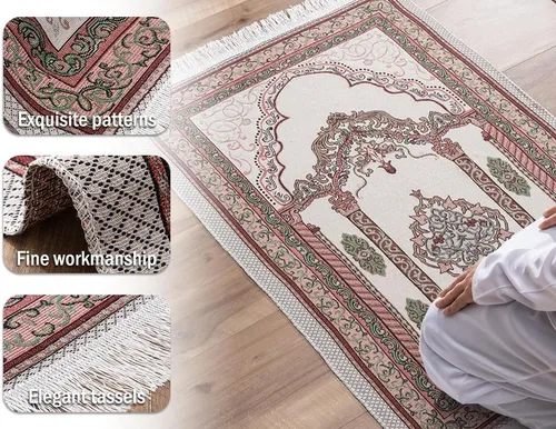 Vista 4 de Tapete de oración islámica de diseño elegante, ideal para regalos de Ramadán y seres queridos