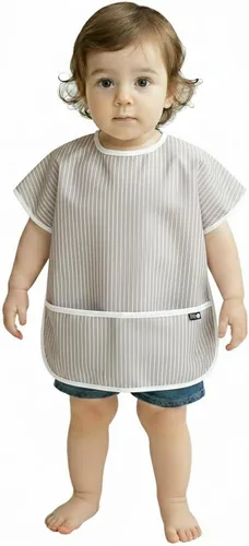 Vista 33 de Plie Short Sleeve Waterproof Bib for Toddlers – Easy Clean Feeding Apron for Mealtime, Daycare, Self-Feeding, Lightweight