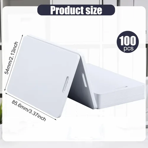 Vista 7 de Tinlade 100 tarjetas de PVC en blanco con ranura perforadora, tarjeta