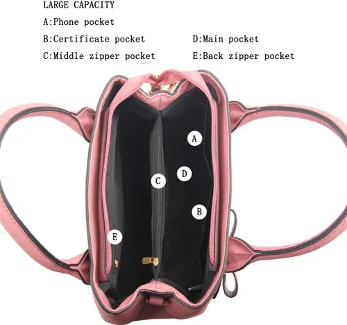 Vista 6 de Bolsos de mano para mujer de piel sintética de PU, bolso de hombro