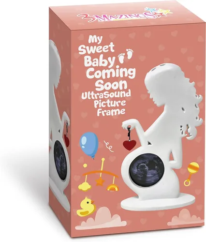 Vista 2 de Marco de fotos de ultrasonido, regalos de embarazo para madres primerizas, marcos de ecografía para bebés, regalo para mujeres embarazadas que