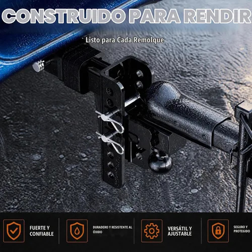 Vista 4 de Enganche de remolque ajustable, apto para receptor de 2 pulgadas