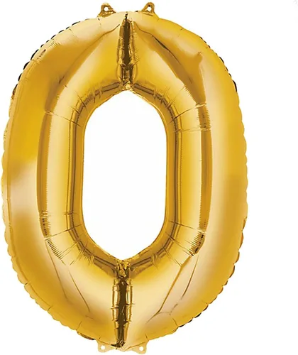 Vista 6 de Efavormart - Globo de aluminio dorado gigante de 40 pulgadas con número 0, globo metálico brillante con número de helio para cumpleaños