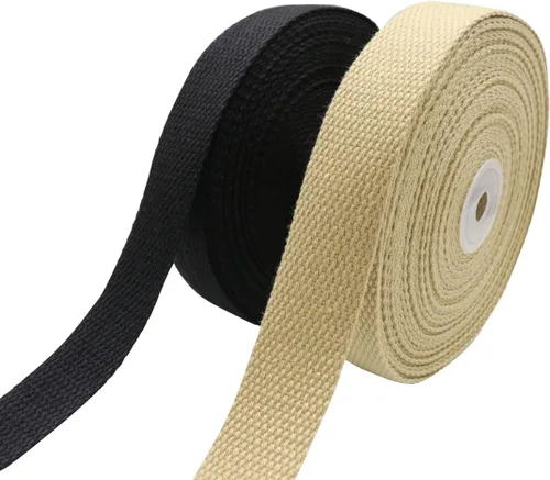 Vista 7 de Correas de algodón pesado de 1 pulgada de ancho, 2 rollos/20 yardas de correas para asas de bolsa, correa de bolsa, correa de bolsa, cinturón